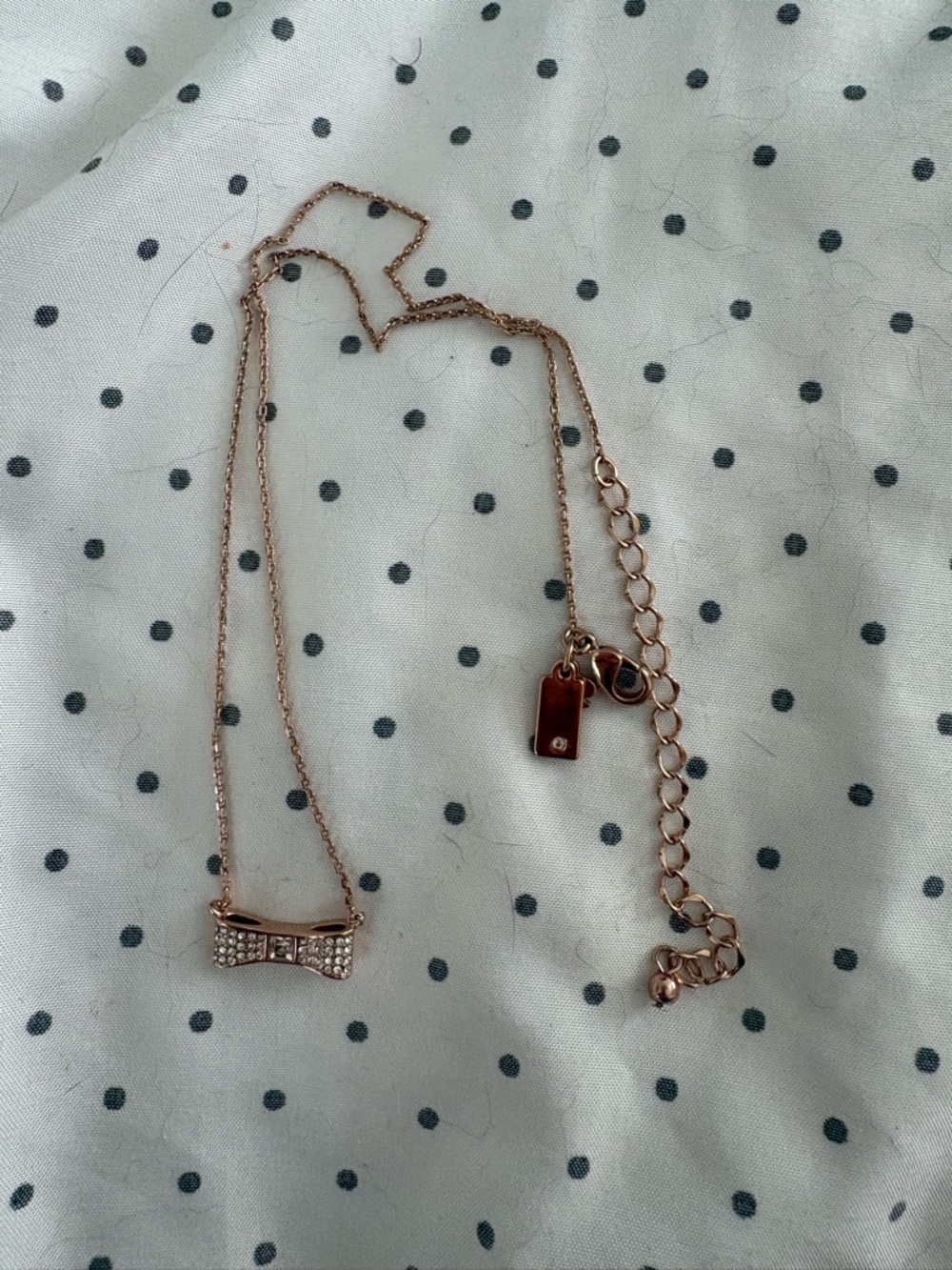 Rose Gold Bow Pendant Necklace - Women Jewelry